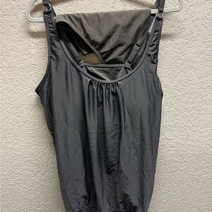 Black Women's Tankini swimsuit with swim briefs. XXL